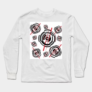 The geometry of sushi. Big in small. Red and black on white Long Sleeve T-Shirt